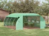 Polytunnel Greenhouse Walk-in Grow House Tent with Roll-up Sidewalls, Zipped Door and 8 Windows, T3398P318612