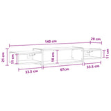 Wall-mounted TV Cabinet Wall-Mounted Smoked Oak 8006001