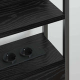 Headboard with Shelf Black oak 120 cm Engineered wood 859685