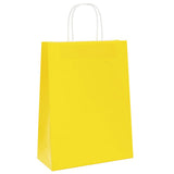 Paper Bags 250 pcs with Handles Yellow 26x12x35 cm 4101786