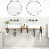 Basin Shelf Wall Mounted Steel and Solid Wood Acacia 3302727