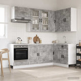 Kitchen Unit PORTO 8 pcs Concrete Grey Engineered Wood 3438490