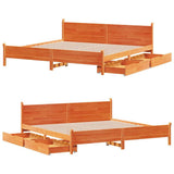 Bed Frame without Mattress Wax Brown 200x200 cm Solid Wood Pine 3309760