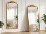 Full Length Mirror, 50 x 160 cm Floor Mirror with Baroque Metal Frame for Bedroom, Living Room, T3398P555114