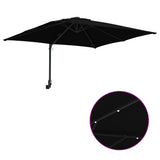 Garden Parasol Black 248.5 x 247.5 x 160 cm Polyester and Steel 42003257