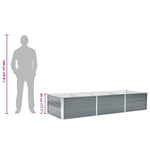 Garden Raised Bed Galvanised Steel 240x80x45 cm Grey 44842