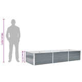 Garden Raised Bed Galvanised Steel 240x80x45 cm Grey 44842