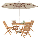 Garden Set 5 pcs Brown Solid Teak Wood 3437359