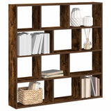 ZNTS Wall Cube Shelf 12 Compartments Smoked Oak Engineered Wood 860008