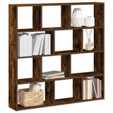 Wall Cube Shelf 12 Compartments Smoked Oak Engineered Wood 860008