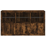 Sideboard with LED Lights Smoked Oak 181.5x37x100 cm 3209153