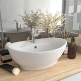 Luxury Basin Overflow Oval Matt White 58.5x39 cm Ceramic 146932