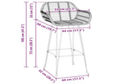 Bar Chair 2 pcs 55 x 52 x 105 cm Rattan and Iron 42011553