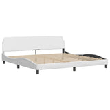 Bed Frame with LED without Mattress "Zadar" White 200x200 cm 3214132