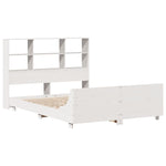ZNTS Bed Frame without Mattress White 150x200 cm King Size Solid Wood Pine 3323687
