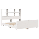 ZNTS Bed Frame without Mattress White 150x200 cm King Size Solid Wood Pine 3323687