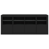 Sideboard with LED Lights Black 163x37x67 cm 3209073