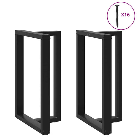 ZNTS Bar Table Legs T-Shaped 2 pcs Black 60x35x cm Steel 4013080