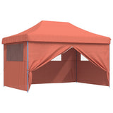 Foldable Party Tent Pop-Up with 4 Sidewalls Terracotta 4004981