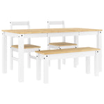 ZNTS 4 Piece Dining Set Panama White Solid Wood Pine 3345178