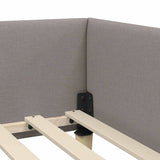 Corner Bed Frame with Headboard Taupe 80 x 200 cm Fabric 42016106