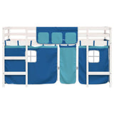 Kids' Loft Bed with Curtains without Mattress Blue 80x200cm 3206959