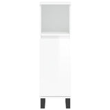 ZNTS 3 Piece Bathroom Furniture Set High Gloss White Engineered Wood 3190231