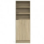 Highboard with LED Sonoma Oak 69x32.5x200 cm Engineered Wood 3307907