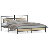 Bed Frame without Mattress Sonoma Oak 183x213 cm Engineered Wood 4106949
