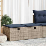 2 Piece Garden Sofa Set with Cushions Grey Poly Rattan Acacia 3328674