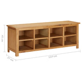 Shoe Rack 114x37x45 cm Solid Oak Wood 327436