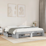 ZNTS Bed Frame without Mattress Concrete Grey 180x200cm Engineered Wood 3295453