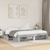 ZNTS Bed Frame without Mattress Concrete Grey 180x200cm Engineered Wood 3295453
