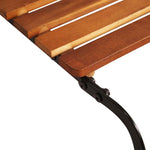 Sun Lounger with Steel Legs Solid Acacia Wood 44394