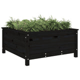 Garden Planter Black 82.5x82.5x39 cm Solid Wood Pine 825300