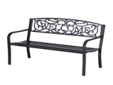 126Lx60Wx85H cm Steel Bench-Black T3398P323766