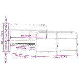 Metal Bed Frame without Mattress Sonoma Oak 150x200 cm King Size 3318650