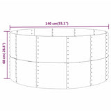Garden Raised Bed Grey 140x140x68 cm Galvanised Steel 319089