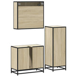 3 Piece Bathroom Furniture Set Sonoma Oak Engineered Wood 3301046