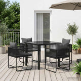 Garden Dining Set 5 pcs Black and Anthracite 80 x 80 x 73 cm 3448907