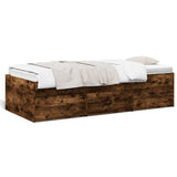 Daybed with Drawers without Mattress Smoked Oak 90x200 cm 3280878