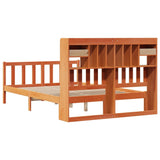 Bookcase Bed without Mattress Wax Brown 150x200 cm King Solid Wood Pine 3321762