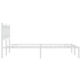Metal Bed Frame without Mattress with Headboard White 120x190cm 376370