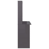 Desk with Shelf High Gloss Grey 110x45x157 cm Engineered Wood 800395