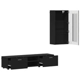 TV Cabinet Set with Drawer FLORIN 3 pcs Black Engineered Wood 3397925