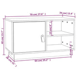 TV Cabinet Honey Brown 70x34x40 cm Solid Wood Pine 818238