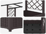 Raised Bed with Trellis and Roof Brown 203 x 40 x 123 cm PP 42032517