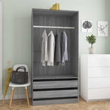Wardrobe Grey Sonoma 100x50x200 cm Engineered Wood 815346
