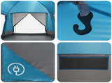 Cabin Tent with Roof Blue 8-Person Polyester and Steel 42028576