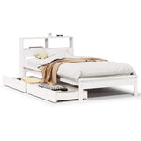 Bookcase Bed without Mattress White 90x200 cm Solid Wood Pine 3309819